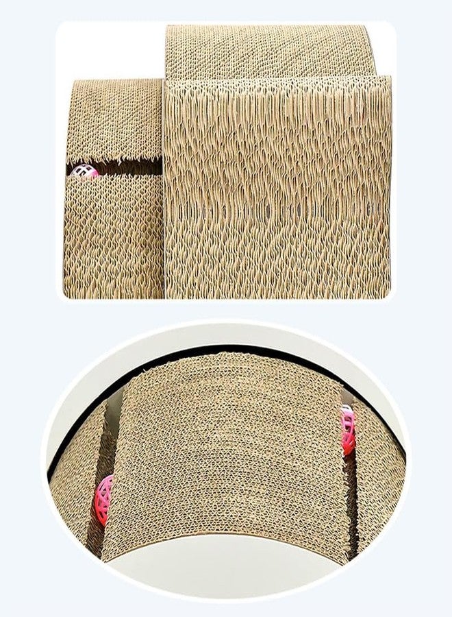 BohoBark Cat Scratcher Cardboard 2 in 1 Reversible Scratching Pad Recyclable Corrugated Scratch Toy with Cat-Head Shape Cat Scratch Lounge for Furniture Protection (Multicolor) - Image 4