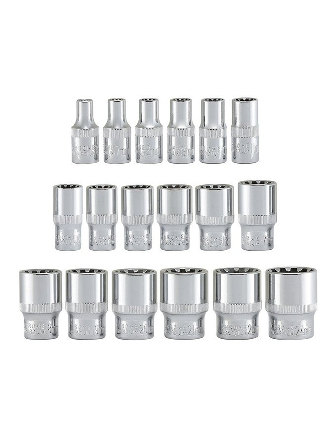 NEIKO 02488A 3/8" Drive Universal 6 Point Metric Socket Set, 18 Piece Universal Mechanic Spline & SAE, Cr-V Steel Low Profile, Spline Bit, 3/8 - Image 3