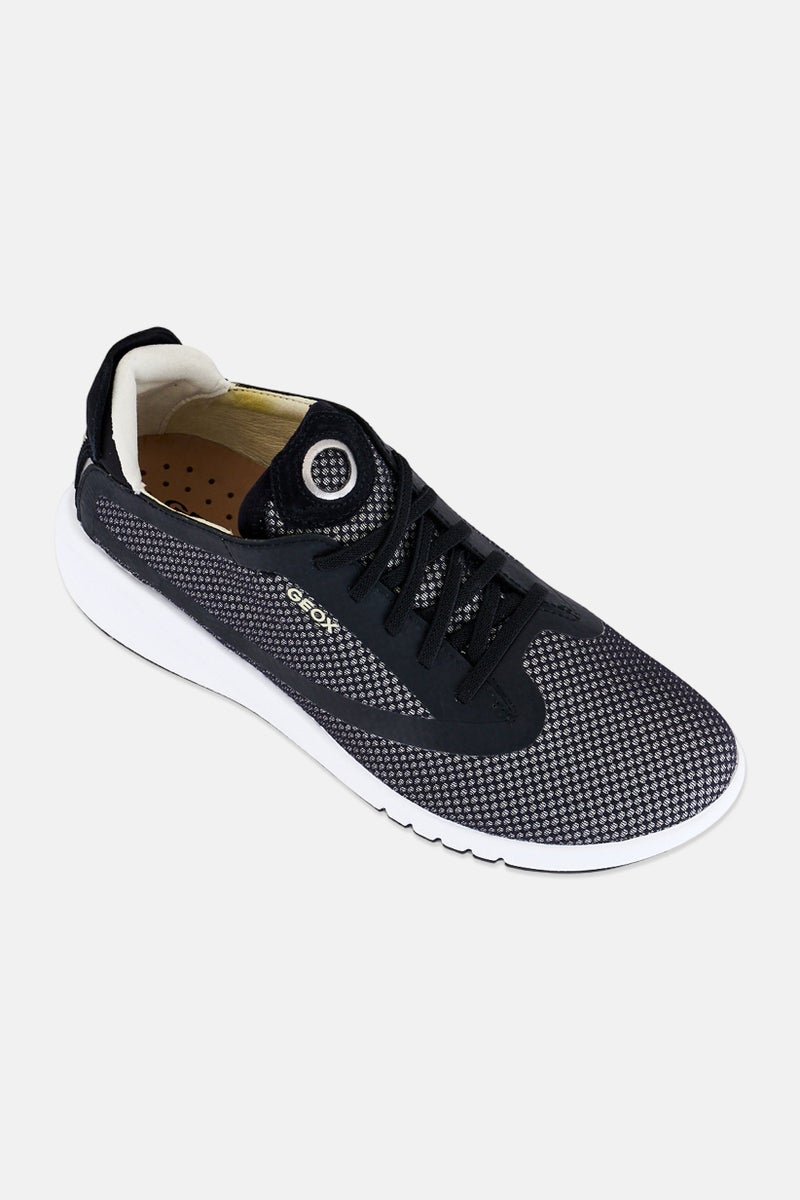 GEOX Women D Aerantis Lace Up Casual Shoes, Black - Image 1