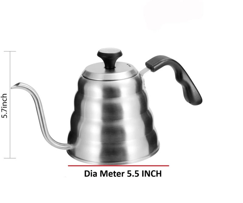 Bridge2shopping Gooseneck Pour Over Coffee Kettle with Built-in Thermometer, Stainless Steel Base for All Stovetops 40 floz/1200ml - Image 2