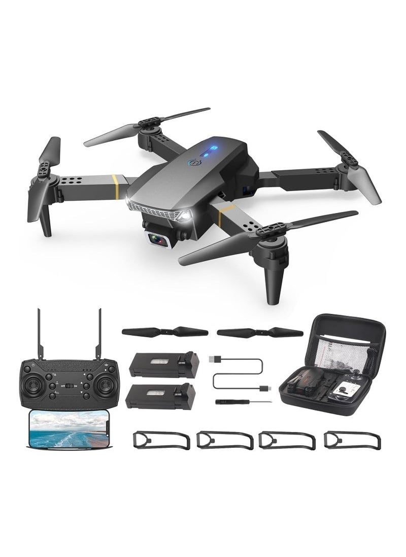 TIGER - E99 Foldable Drone with 8K HD Dual Camera – Obstacle Avoidance, Altitude Hold, One-Key Takeoff & Landing, Headless Mode, Real-Time FPV Transmission, Long Battery Life, Portable Quadcopter with Carry Case – Ideal for Aerial Photography & Beginners - Image 1