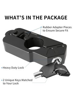Generic Motorcycle Grip Lock Anti Theft Heavy Duty Motorcycle Lock fit for Motorcycles Mopeds Motorbikes Scooters ATVs Dirt Bike Street Bike Braking The Front Wheel Use on Grip Brake Handlebar  - Image 3