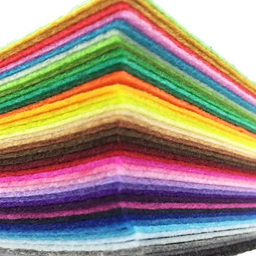 flic-flac 42pcs 12 x 12 inches (30cm*30cm) Felt Fabric Sheet Assorted Color Felt Pack DIY Craft Squares Nonwoven - Image 1