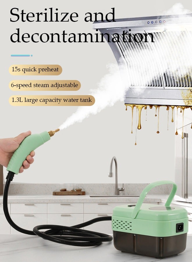 DUNISO Multifunction Steam Cleaner, 1500W High Temperature Pressurized Household Steam Cleaning Machine, Equipped with Three Brush Heads, One Nozzle, and One Long Bend Pipe, Suitable for Kitchen, Bathroom, Car - Image 3