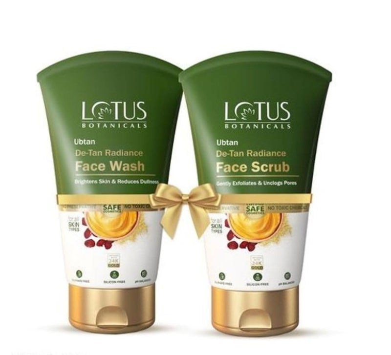 LOTUS BOTANICALS Lotus Botanicals Ubtan DeTan Face Wash100g Face Scrub100g Set Of 2 - Image 1