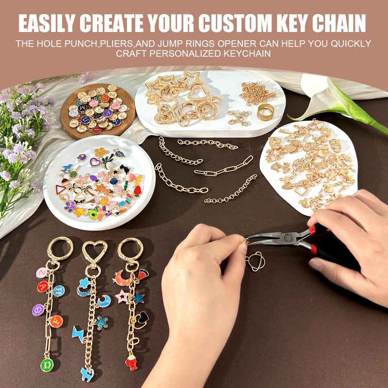 PPVWEY 287 PCS Charms Lip Gloss Keychain Making Kit for Women, DIY Craft Supplies with Charms, Key Chain Hooks, Jump Rings, Lobster Clasps, Chains & Tools, Keychains Making Supplies for DIY Crafting - Image 5