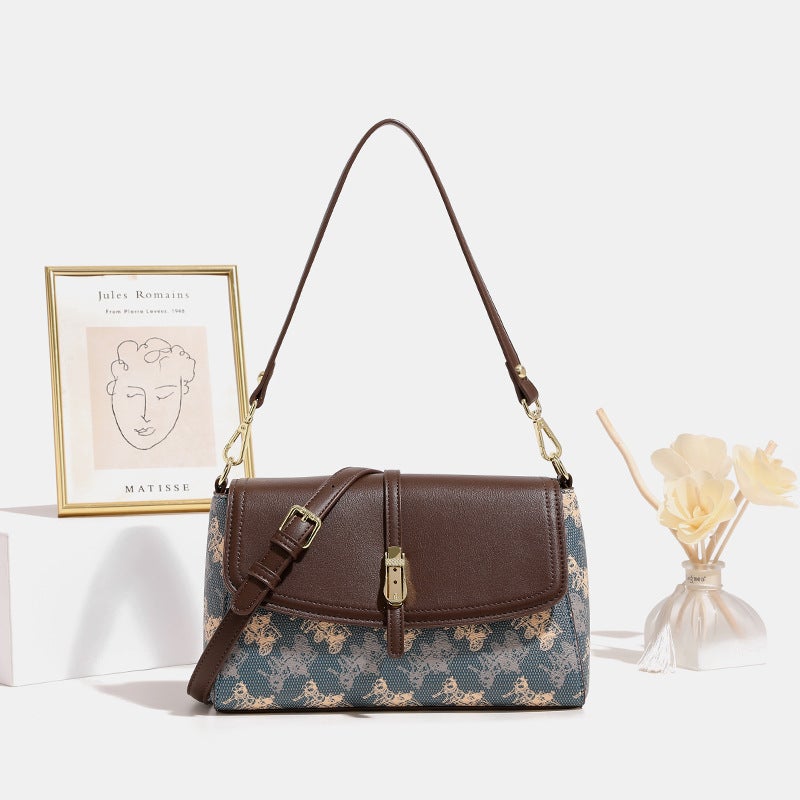 Soft Texture Bag 24 New Printed Commuter High Elegant Large Capacity Shoulder Bag Fashionable Small Bag Crossbody Bag - Image 1