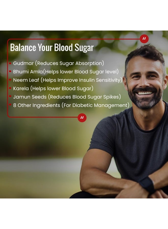OSOAA Diabetic Care Tablets Diabetos Karela Jamun Gurmar Methi Neem and Other Herbs  Supports Blood Sugar Management  Diabetes Care  60 Veg Tablets - Image 3