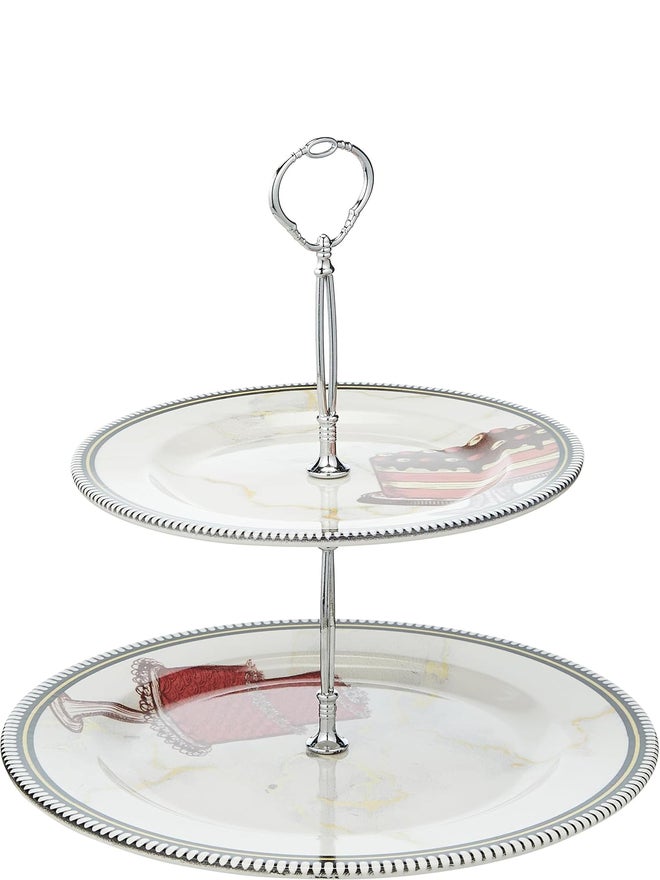 EDESSA Blooming 2-Tier Cake Stand, 20x27cm - Image 1