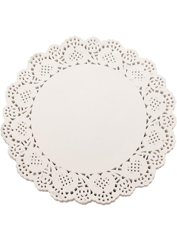 بروماس 30 قطعة مفرش ورقي دائري مزخرف – 4.5 بوصة لتزيين الحلويات وتقديم الطعام - Image 1