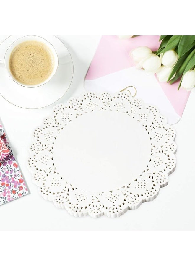 بروماس 30 قطعة مفرش ورقي دائري مزخرف – 4.5 بوصة لتزيين الحلويات وتقديم الطعام - Image 5