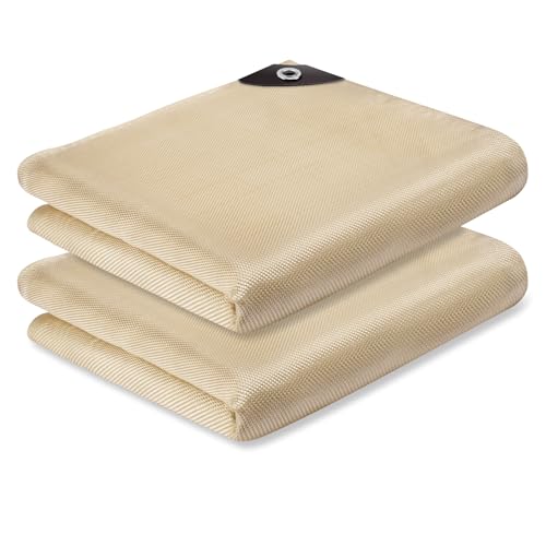 kanhiro 2 Pack Welding Blanket 4x6 ft - Heavy Duty Fiberglass Heat Resistant Fabric, 1022 °F Fire Resistant Blankets, High Temp Insulation Blanket for Industrial, Smoker, Camping, Grill - Image 1