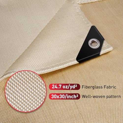 kanhiro 2 Pack Welding Blanket 4x6 ft - Heavy Duty Fiberglass Heat Resistant Fabric, 1022 °F Fire Resistant Blankets, High Temp Insulation Blanket for Industrial, Smoker, Camping, Grill - Image 5