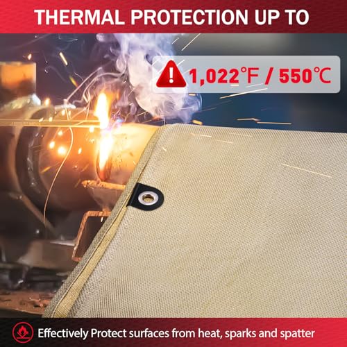 kanhiro 2 Pack Welding Blanket 4x6 ft - Heavy Duty Fiberglass Heat Resistant Fabric, 1022 °F Fire Resistant Blankets, High Temp Insulation Blanket for Industrial, Smoker, Camping, Grill - Image 3