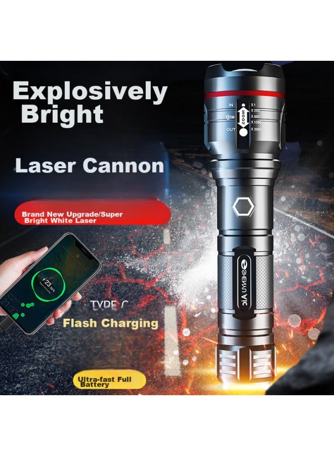Shenyu Flashlight With High Brightness, Zoomable Lens, Long Battery Life, Outdoor Survival, Ultra-bright Military Long-range Beam, Specialized Light For Outdoor Activities And Cycling - Image 1