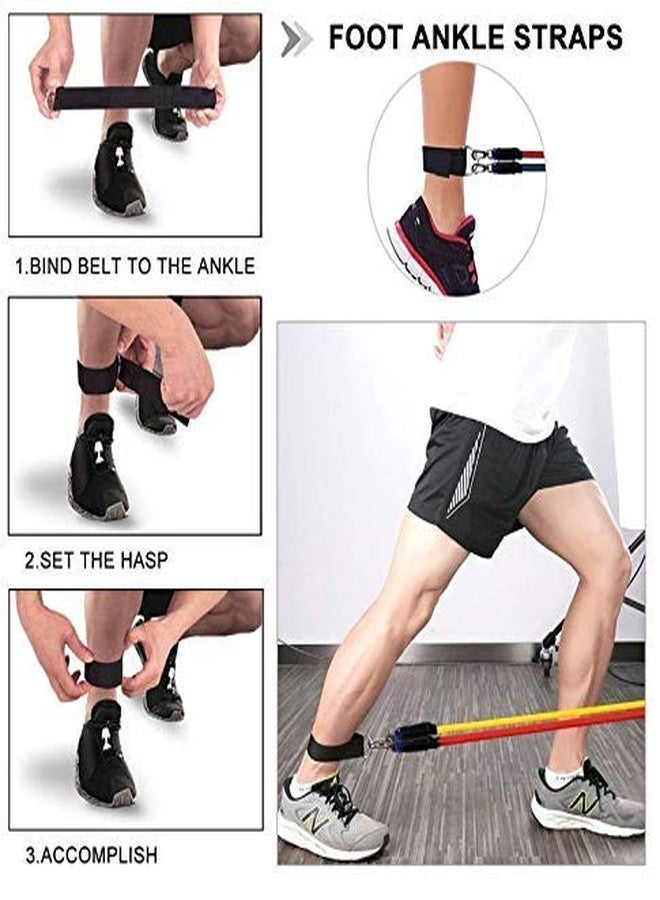 Rexmon 1 Set of 11 Pieces Fitness Equipment Resistance Bands Tube Workout Exercise Yoga Gym Stretch Pull Rope Rubber Expander Elastic Bands Fitness with Bag - Image 4