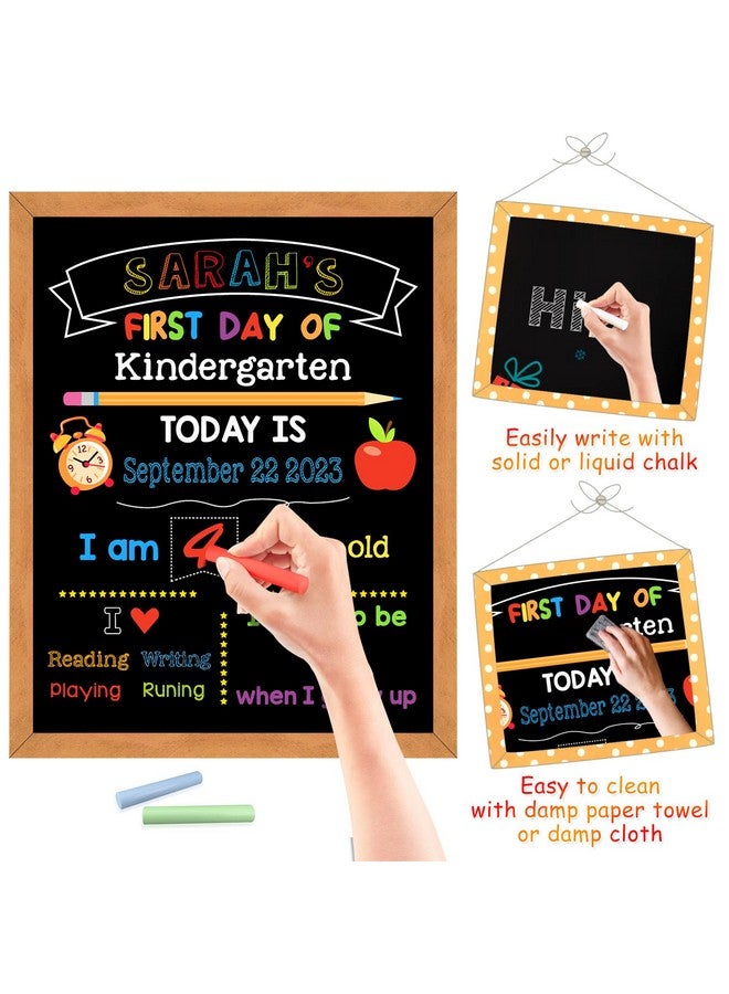 V-Opitos First & Last Day Of School Board 11 X 14 Inch Double Sided Back To School Chalkboard With Frame Reusable Wooden 1St Day Of Preschool/Kindergarten Sign For Kids/Girls/Boys - Image 4