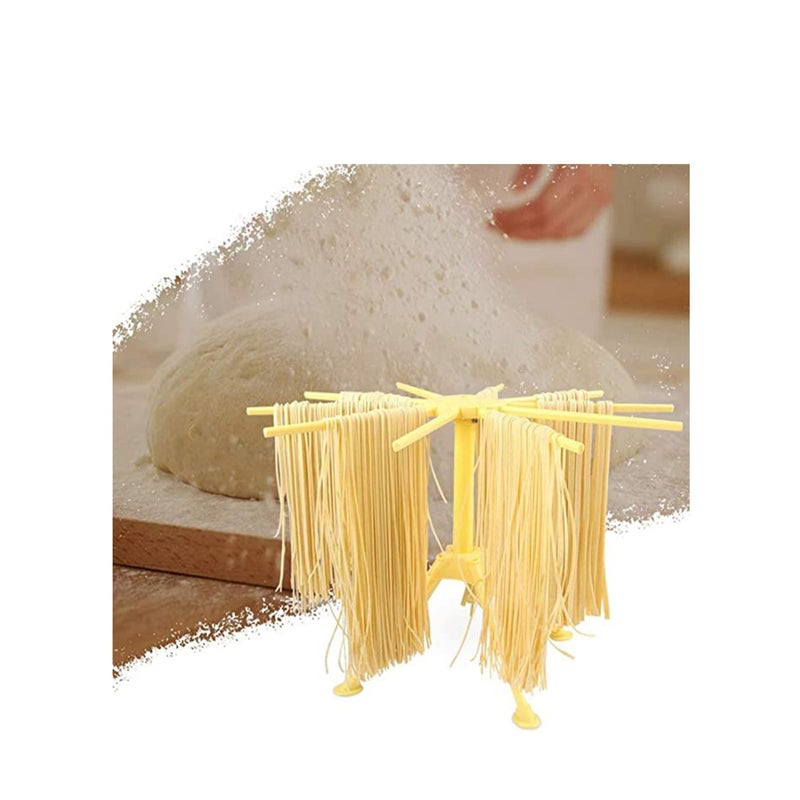 Barakah Collapsible Pasta Drying Rack, with Pasta Cutter Plastic Household Noodle Stand with 10 Bar Handles Spaghetti Drying Rack - Image 3