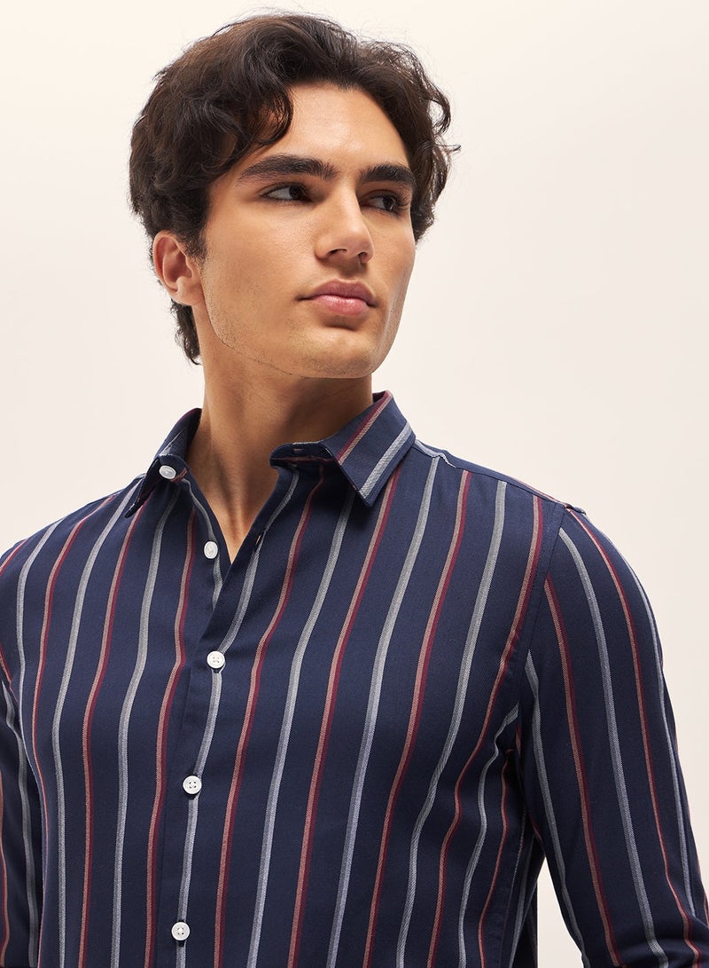 THE BEAR HOUSE Cotton Shirt for Men | Slim Fit, Long Sleeve, Casual & Formal Wear | Soft, Breathable Fabric for Office, Everyday, & All-Season Use in Classic & Trendy - Image 2