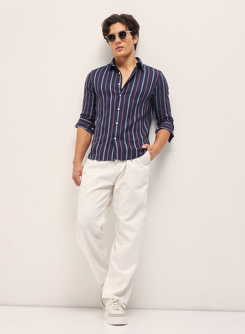 THE BEAR HOUSE Cotton Shirt for Men | Slim Fit, Long Sleeve, Casual & Formal Wear | Soft, Breathable Fabric for Office, Everyday, & All-Season Use in Classic & Trendy - Image 3