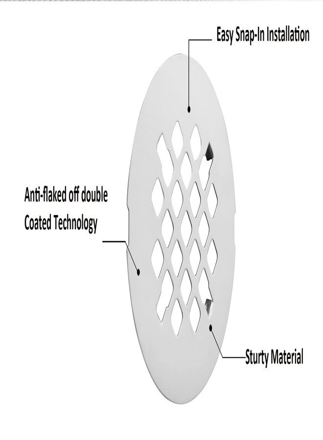 Artiwell 4-1/4” OD Snap-in Shower Drain Cover, Round Shower Drain Strainer Grid, Replacement Cover, Designed for Long-Lasting(Chrome Plated) - Image 4