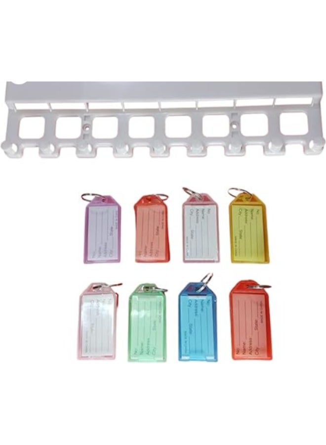 Plastic ID Card Key Ring with Wall Hanger, 8 Pack Multicolor - Image 3