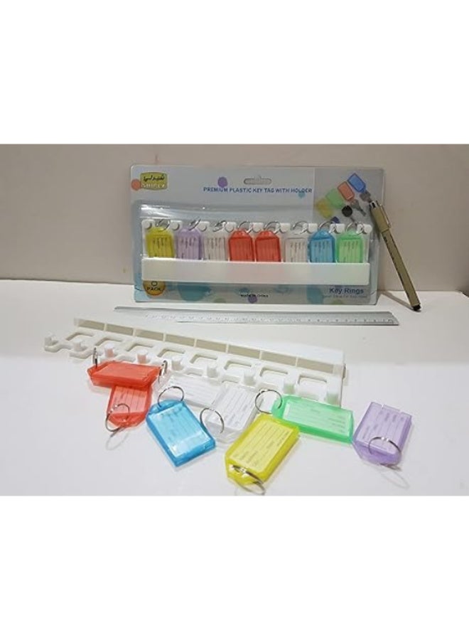Plastic ID Card Key Ring with Wall Hanger, 8 Pack Multicolor - Image 5