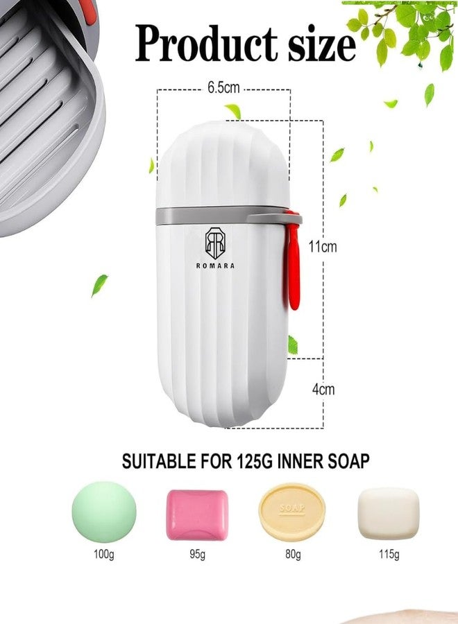 ROMARA Travel Soap Box - Plastic Waterproof Portable Soap Dish Box for Travel, Camping & Outdoor, Leakproof Soap Box Case with Lid Draining Soap Bar Holder Dish Container (1 White) - Image 5