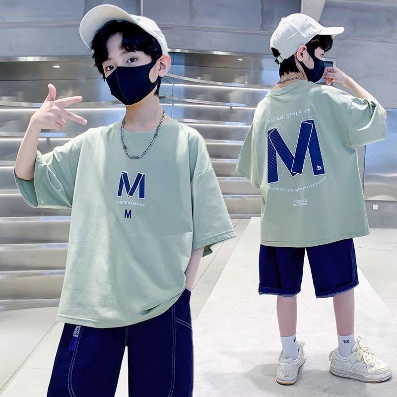 100% Cotton Children'S Wear Boys Summer T-Shirt New Style Stylish Handsome Fashionable Mid-Big Kids Summer Boys Short-Sleeve T-Shirt - Image 3