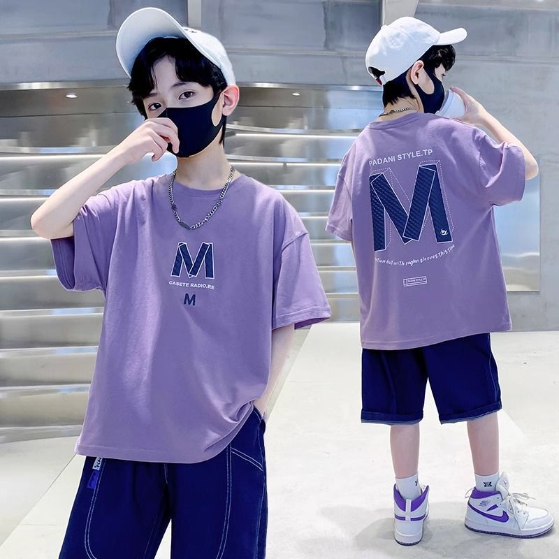 100% Cotton Children'S Wear Boys Summer T-Shirt New Style Stylish Handsome Fashionable Mid-Big Kids Summer Boys Short-Sleeve T-Shirt - Image 2