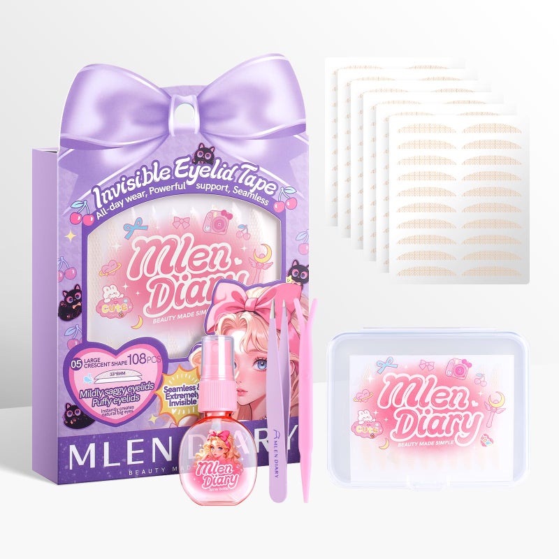 MLEN DIARY Double Eyelid Tape Invisible Eyelid Lifter Strips for Hooded Eyes Droopy Eyelid Lifter Eye Lid Strips with Tools 108P33 5mm - Image 3