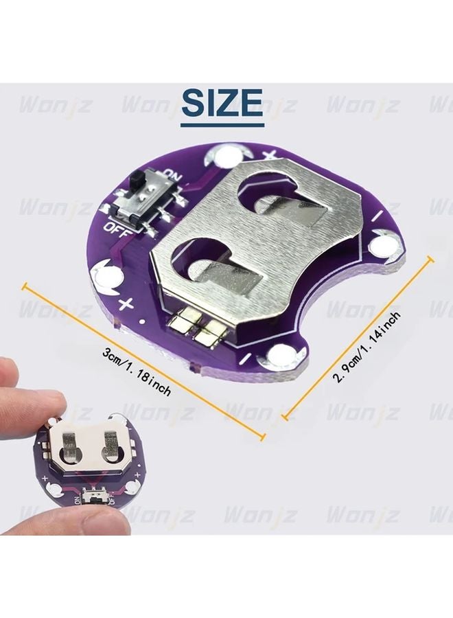 CR2032 Battery Holder Case 5pcs Copper Contact For STM32 ESP32 Raspberry Pi - Image 3