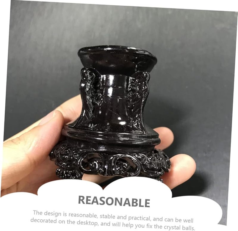 Elegant Resin Crystal Ball Display Stand Skid Design Round Base Home Decor - Image 3