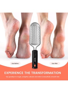 BEZOX Foot Scrubber For Dead Skin - Stainless Steel Heel Callus Foot File For Efficient Callus Removal - Foot Scraper Rasp For Smooth Feet (Dark)  - Image 2