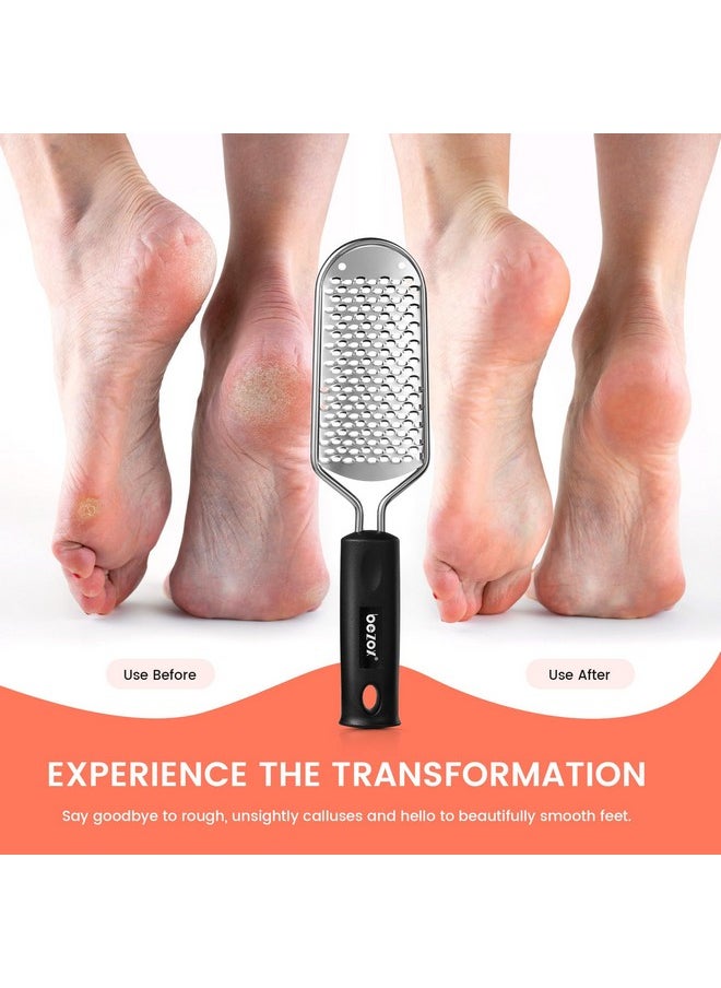 BEZOX Foot Scrubber For Dead Skin - Stainless Steel Heel Callus Foot File For Efficient Callus Removal - Foot Scraper Rasp For Smooth Feet (Dark)  - Image 2
