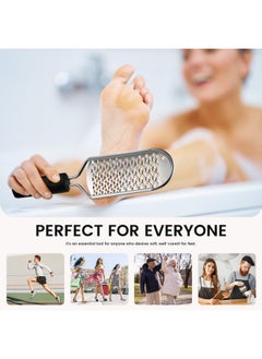 BEZOX Foot Scrubber For Dead Skin - Stainless Steel Heel Callus Foot File For Efficient Callus Removal - Foot Scraper Rasp For Smooth Feet (Dark)  - Image 5