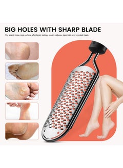 BEZOX Foot Scrubber For Dead Skin - Stainless Steel Heel Callus Foot File For Efficient Callus Removal - Foot Scraper Rasp For Smooth Feet (Dark)  - Image 3