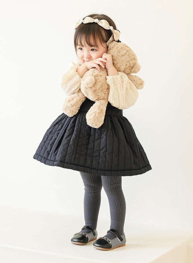 BINIDUCKLING Baby Cable Knit Tights 6-12 Months Dark Grey - Image 4
