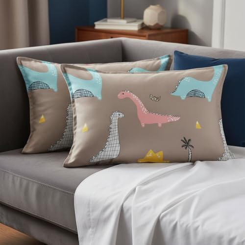 Filymore Kids Danasouar Printed Pillow Covers for Kids Room | Made with Pure Microfiber Soft & Skin Friendly Pillow Cases | Size (17 x 27 inch, Brown) Set of 2 Covers. - Image 4