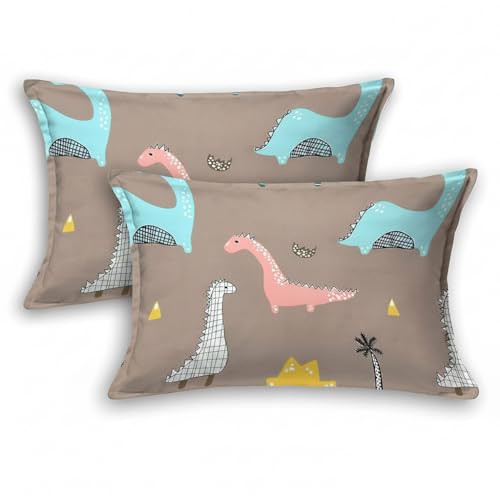 Filymore Kids Danasouar Printed Pillow Covers for Kids Room | Made with Pure Microfiber Soft & Skin Friendly Pillow Cases | Size (17 x 27 inch, Brown) Set of 2 Covers. - Image 1
