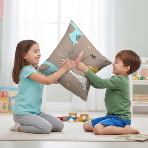 Filymore Kids Danasouar Printed Pillow Covers for Kids Room | Made with Pure Microfiber Soft & Skin Friendly Pillow Cases | Size (17 x 27 inch, Brown) Set of 2 Covers. - Image 3