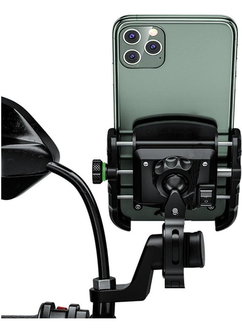Zoli Mirror and Handlebar Mounted Bicycle Motorcycle Phone Holder  - Image 1