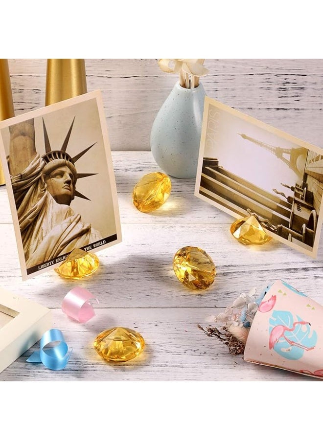 RIKA 15 Pack Diamond Place Card Holders Crystal Diamond Party Decorations Favor Acrylic Table Number Holder for Weddings Home Table(Gold) - Image 5