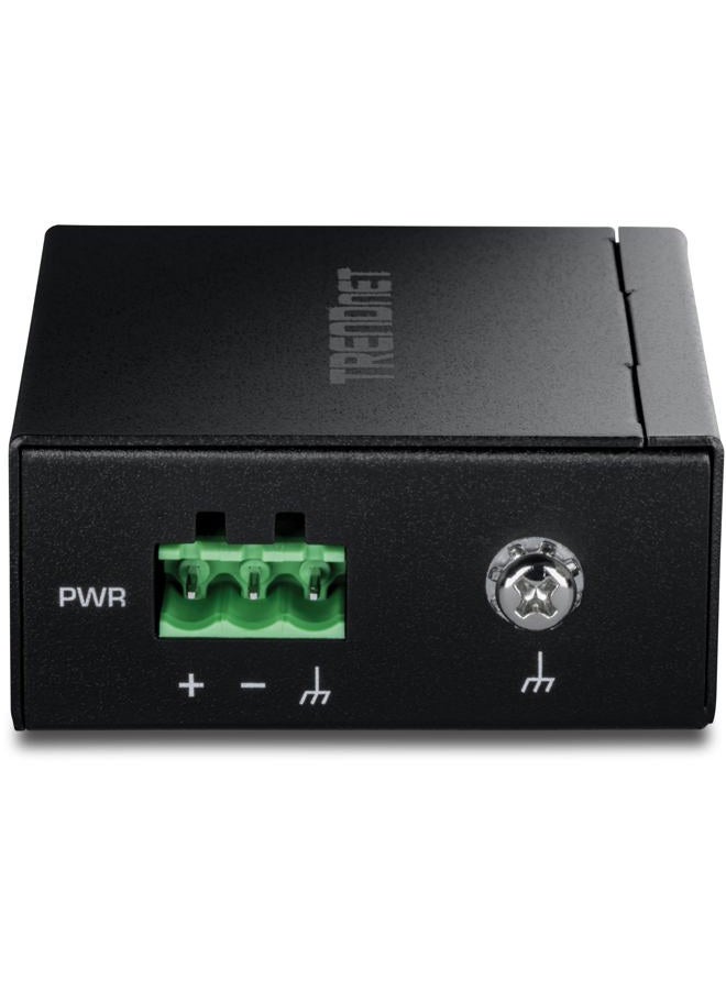 TRENDnet Hardened Industrial 100/1000 Base-T to SFP Media Converter, DIN-Rail/Wall Mount, Multi or Single Mode Fiber, Power Supply Sold Separately, TI-F11SFP, Black, Gigabit - Image 4