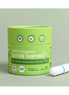 Sirona Sirona 100 % Organic Cotton Tampons for Heavy Flow - 18 tampons  - Image 2