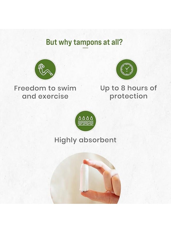 Sirona 100 % Organic Cotton Tampons for Heavy Flow - 18 tampons