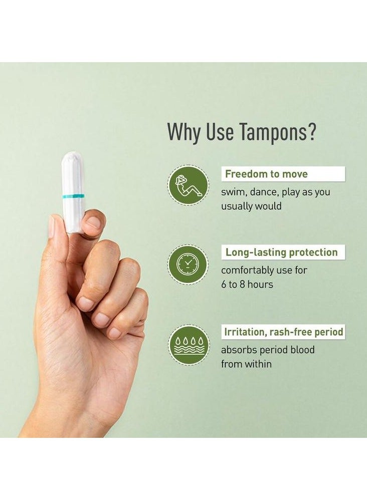 Sirona 100 % Organic Cotton Tampons for Heavy Flow - 18 tampons