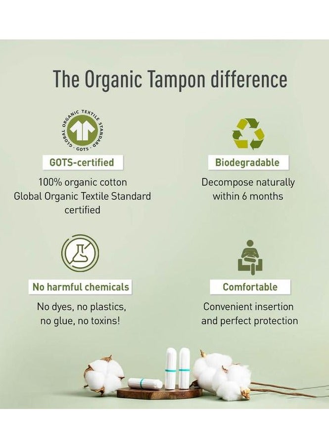 Sirona 100 % Organic Cotton Tampons for Heavy Flow - 18 tampons