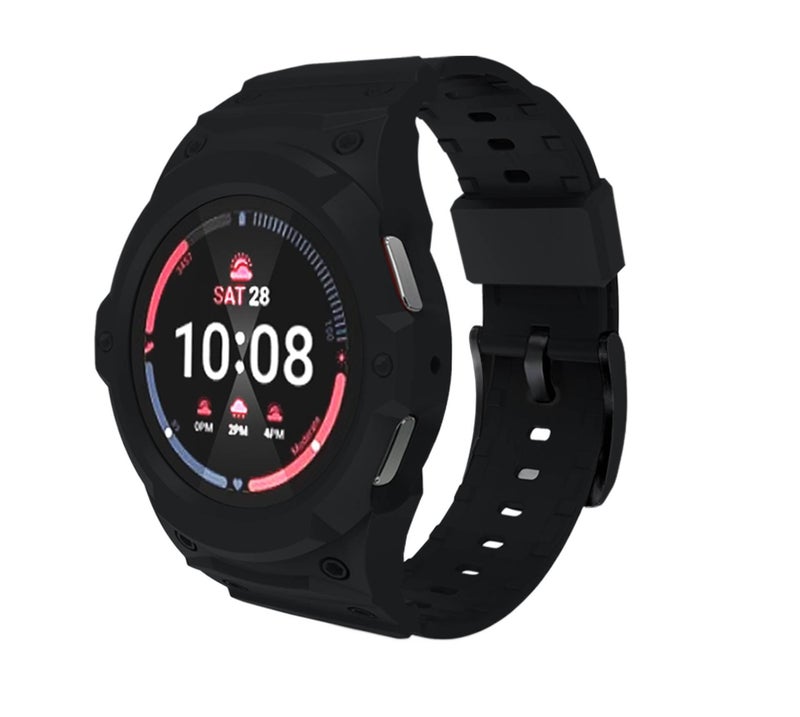 Black Smartwatch Band Compatible with Samsung Galaxy Watch with Adjustable Fit Replacement Strap for Daily Wear - Image 1