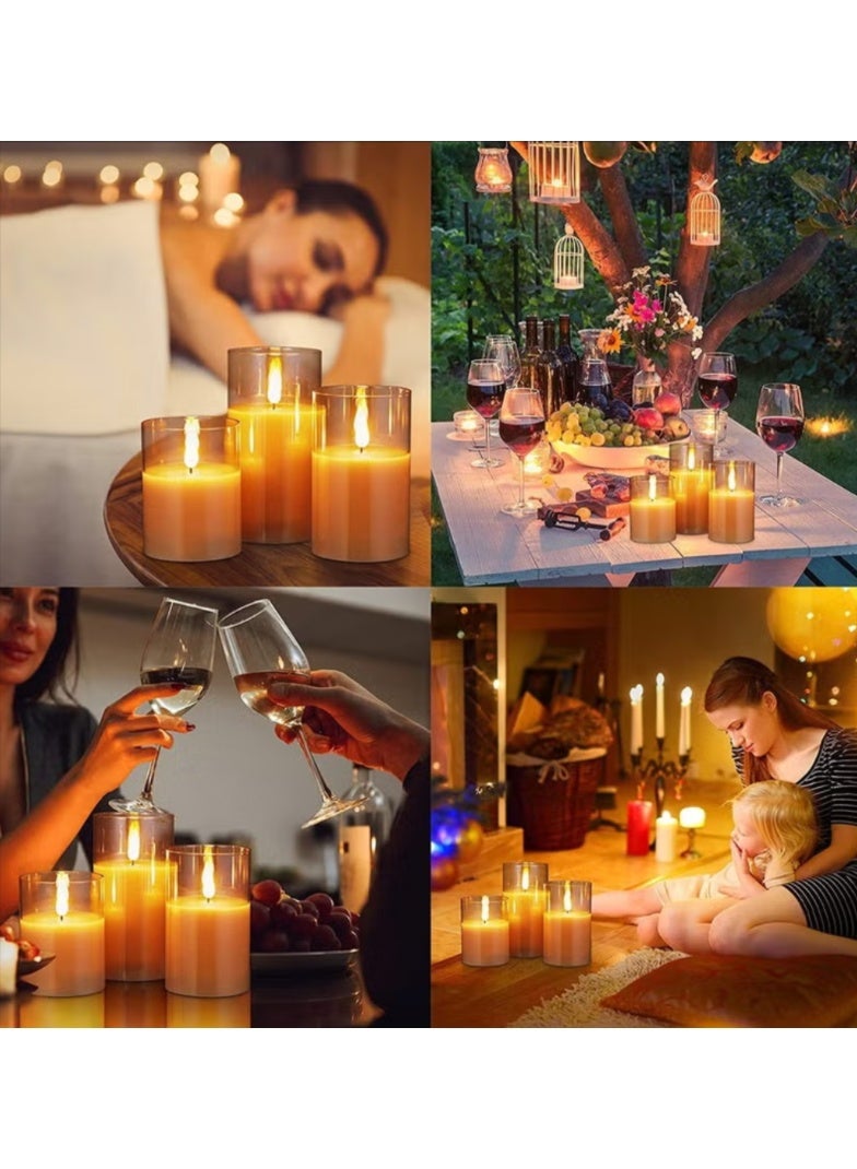 Led Flameless Candles Set, Battery Operated Real Pillar Wax Flickering Moving Wick Effect with Remote Control Cycling Timer - Image 2